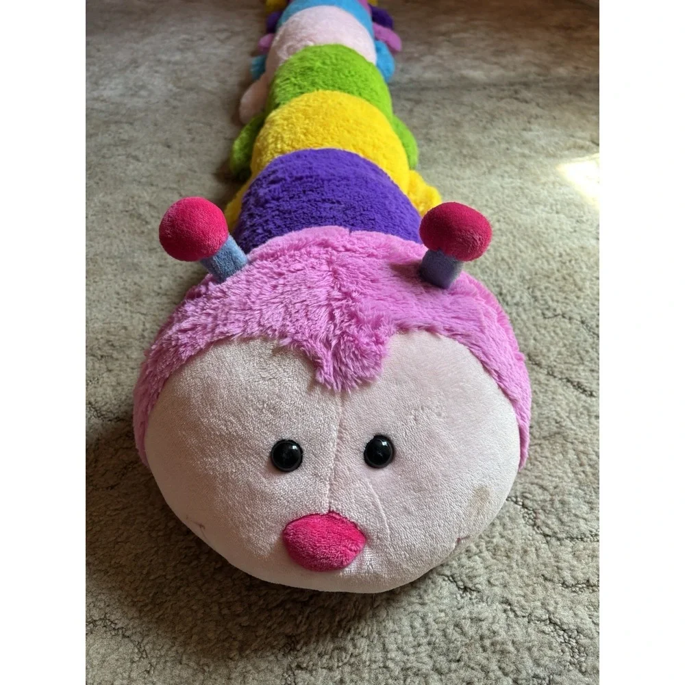 Giant Rainbow Caterpillar Plush 8 Ft Jumbo Stuffed Animal Body Pillow Big Large